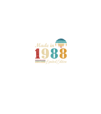 Vintage birthday 1988 minta fekete pólón