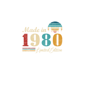 Vintage birthday 1980 minta türkiz pólón