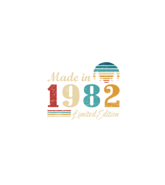 Vintage birthday 1982 minta türkiz pólón
