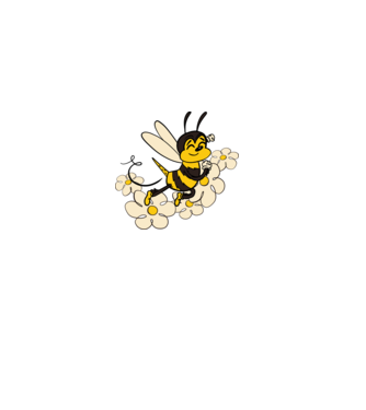 Bee Flower minta világos rózsaszín pólón