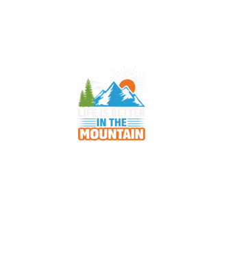 Life is Better In the Mountain minta fekete pólón