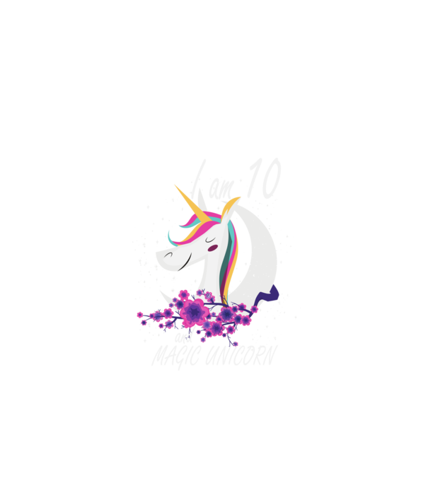 I am 10 and Magic Unicorn minta fekete pólón