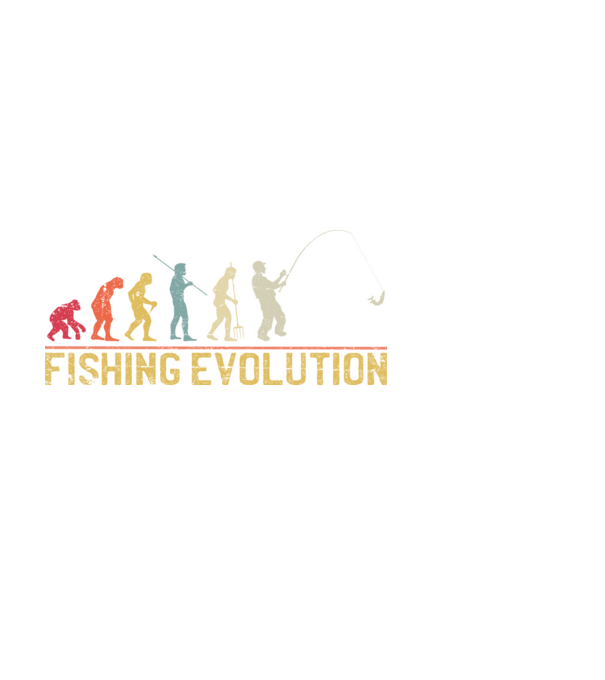 Horgász evolúció minta fehér pólón