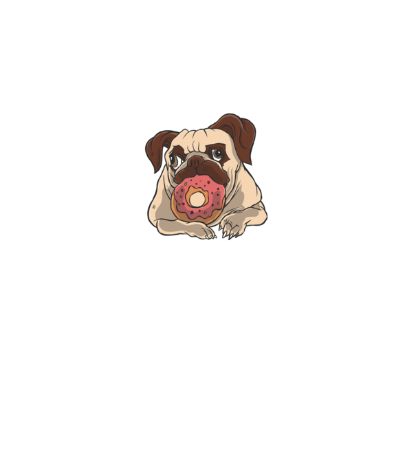 Pug&Donut minta fehér pólón