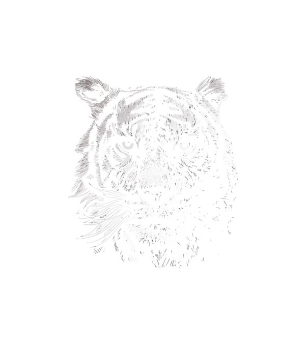 Monokróm tigris minta fehér pólón