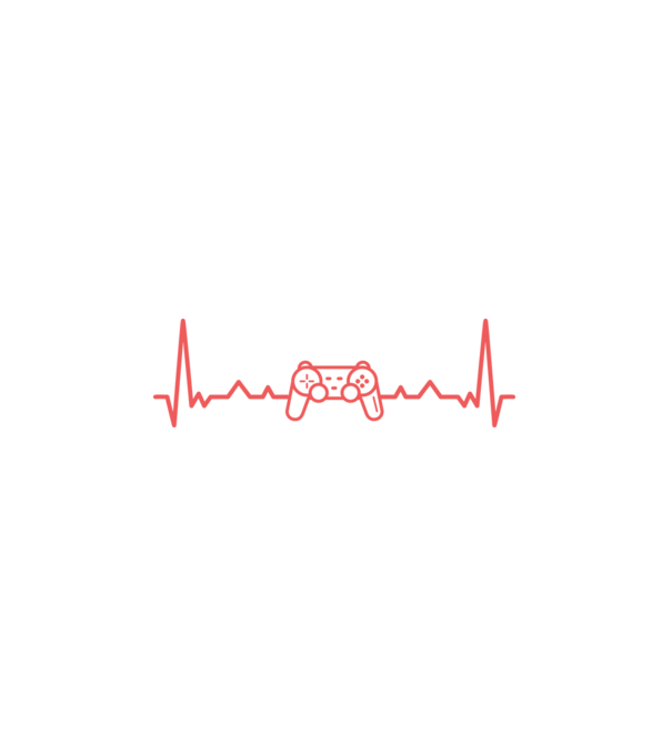 Heartbeat with gamepad minta fehér pólón