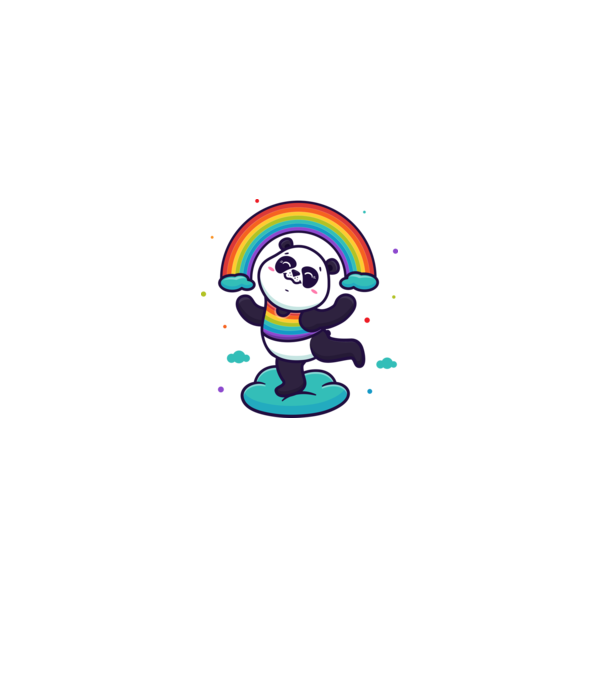 Panda minta fehér pólón
