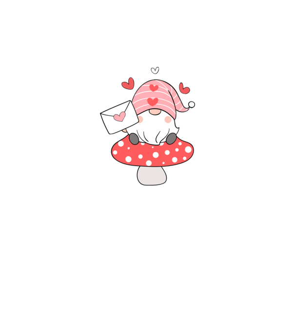 Gnomes Valentine minta fehér pólón