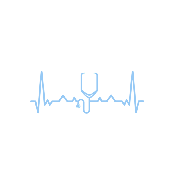 Heartbeat with stethoscope (színezhető) minta fekete pólón