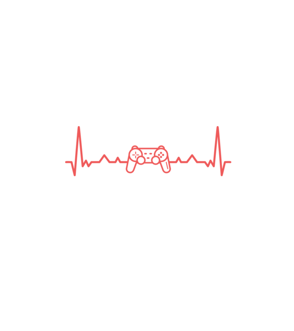 Heartbeat with gamepad minta fekete pólón