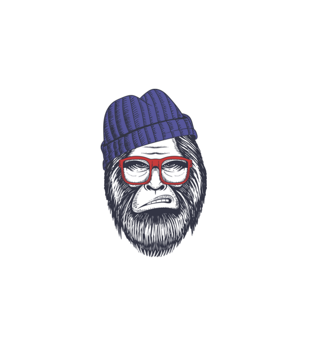 Bigfoot minta fehér pólón