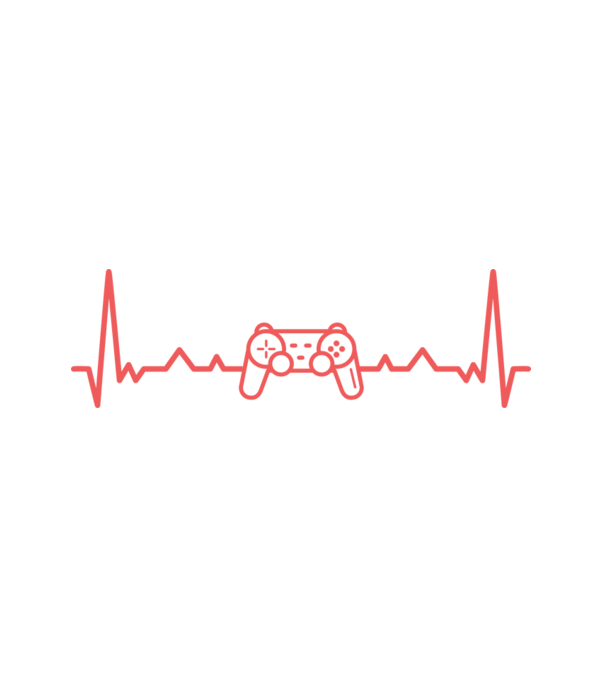 Heartbeat with gamepad minta fehér pólón