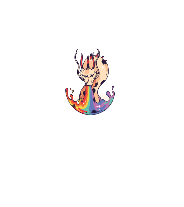 Dragon Rainbow minta szürke pólón