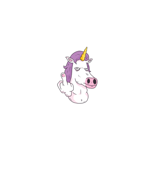Unicorn Middle Finger minta fekete pólón