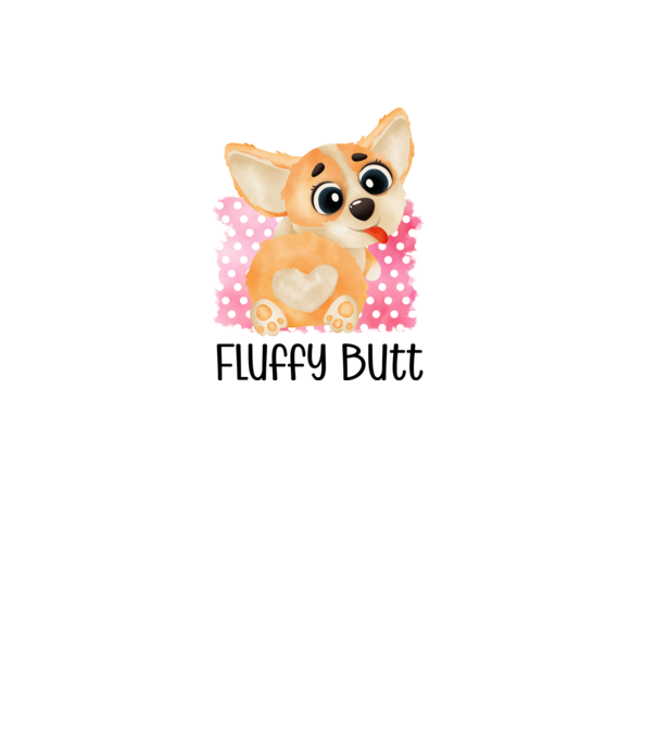 Fluffy butt Corgi minta fehér pólón