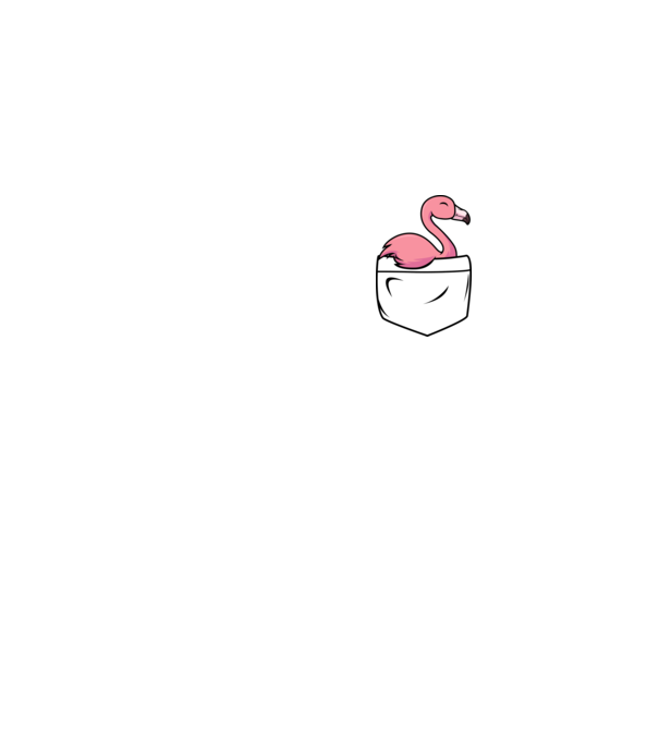 Flamingó zsebminta minta fehér pólón