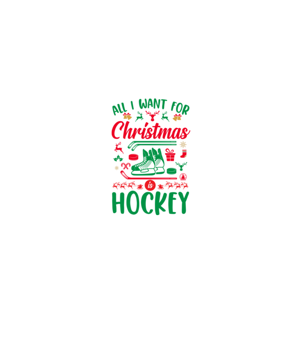 All I want for Christmas is hockey minta fekete pólón