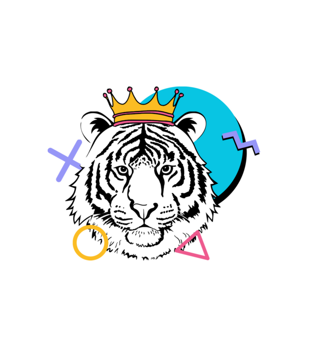 Retro tigris minta fehér pólón