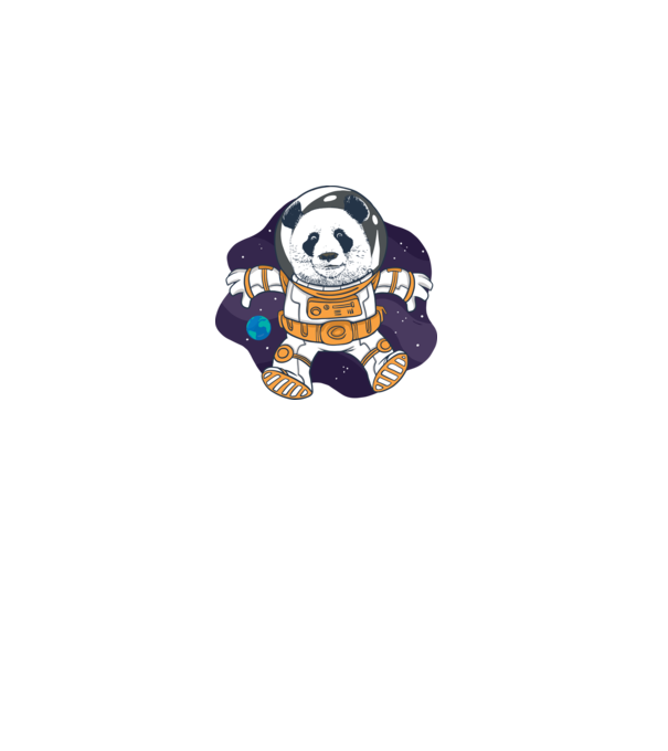 ŰRHAJÓS PANDA minta fehér pólón