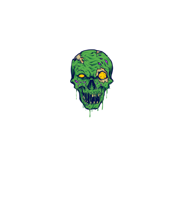 Zombi koponya minta fekete pólón