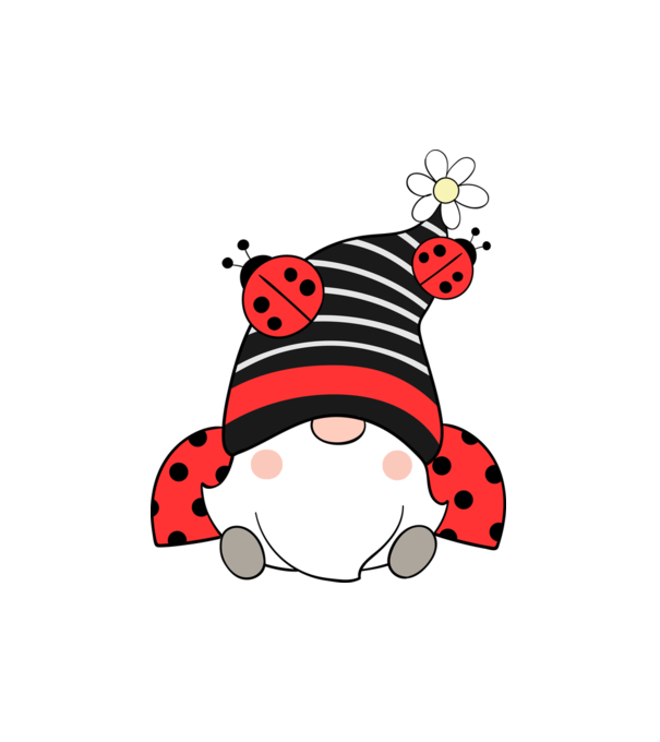 Ladybug Gnomes minta fehér pólón