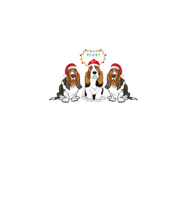 Mikulás sapkás Basset Hound minta fehér pólón