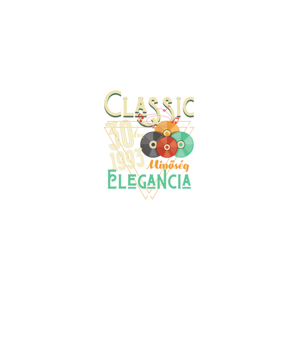 Classic 30 éve minta fekete pólón