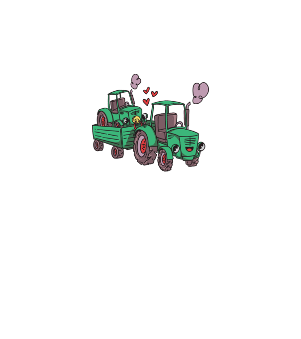 Cuki traktor minta fehér pólón