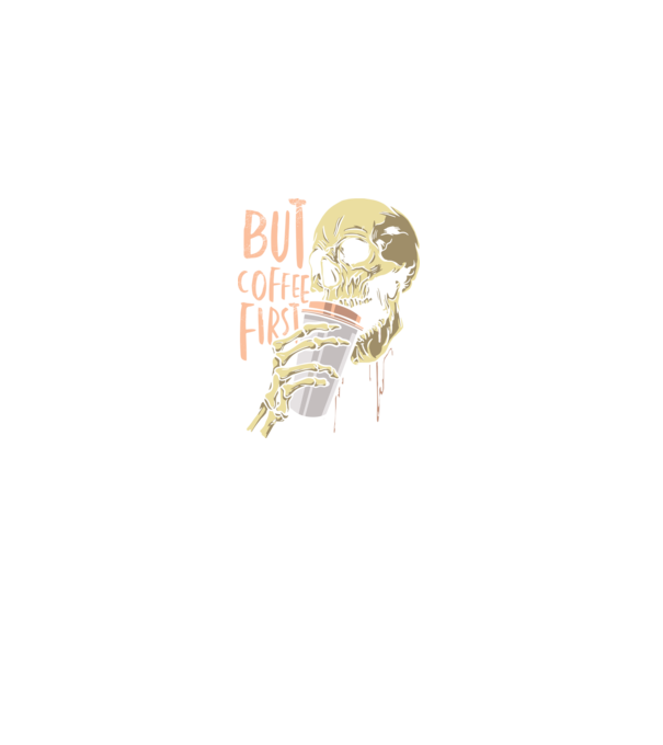 Coffee Skull minta szürke pólón