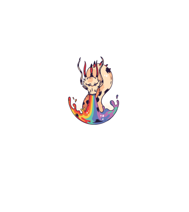 Dragon Rainbow minta szürke pólón