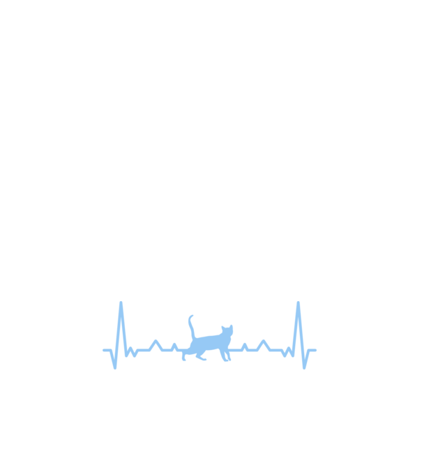 Heartbeat cat cardiogram (színezhető) minta fehér pólón