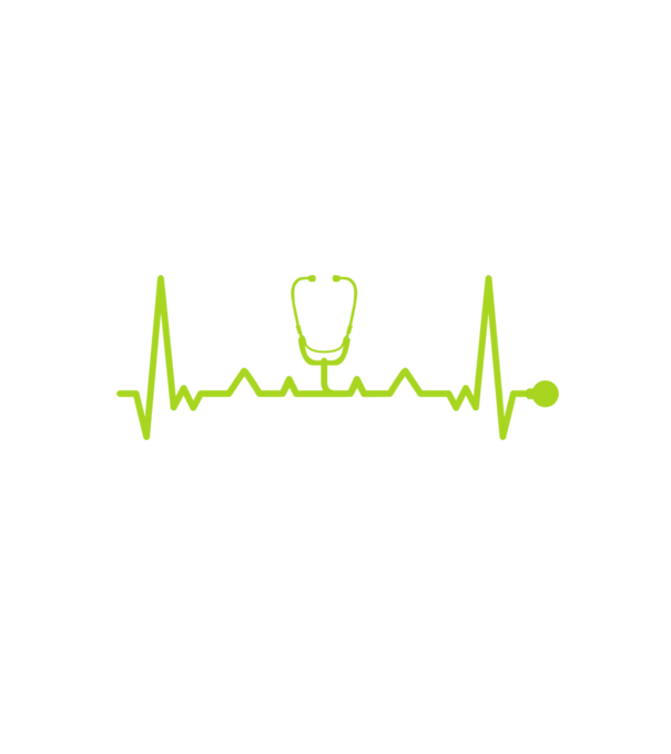 Heartbeat with medical stethoscope (színezhető) minta fekete pólón