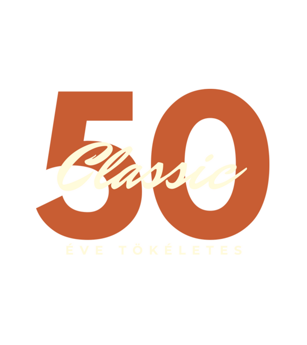 50 éve tökéletes minta fehér pólón