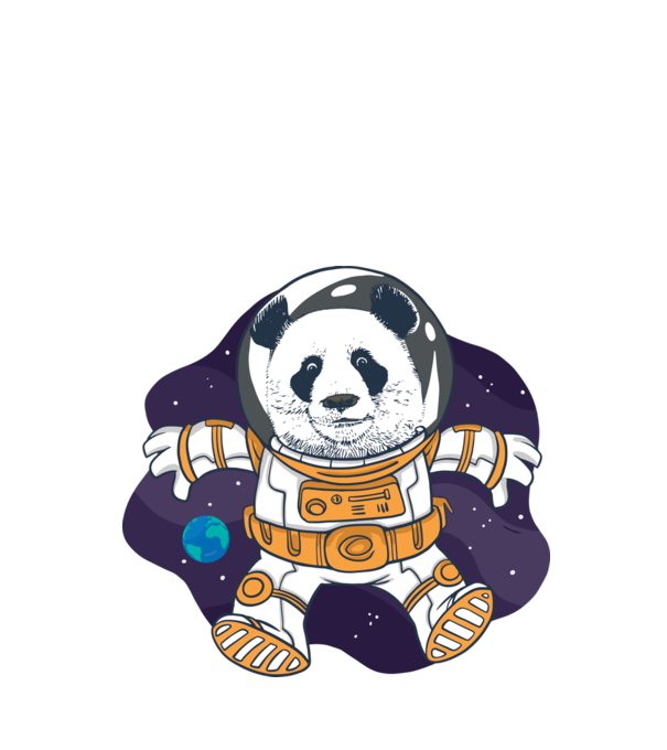 ŰRHAJÓS PANDA minta fehér pólón