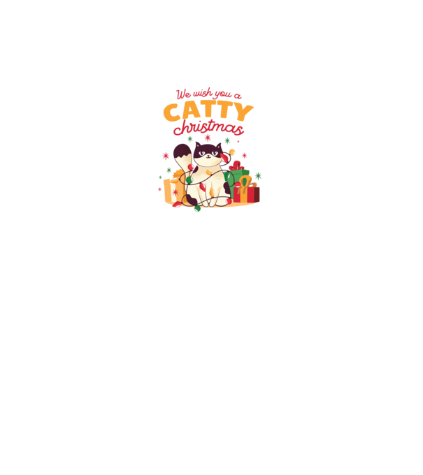 Catty Christmas minta fehér pólón