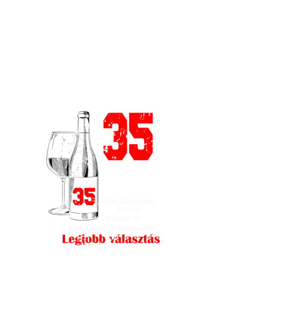 Eredeti 35 éves minőség minta fekete pólón