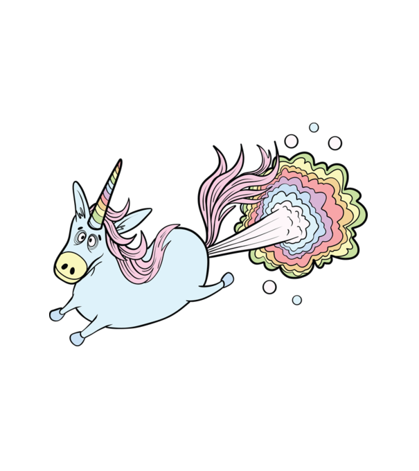 Leaping & Finging Unicorn Pastel minta fehér pólón