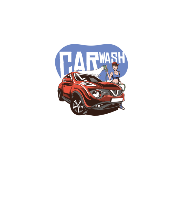 CarWash minta fehér pólón