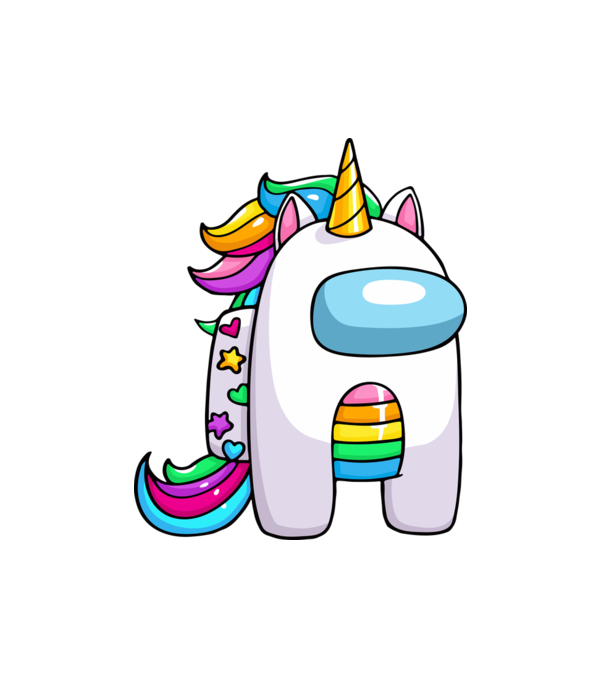 Among Us Unicorn minta fehér pólón
