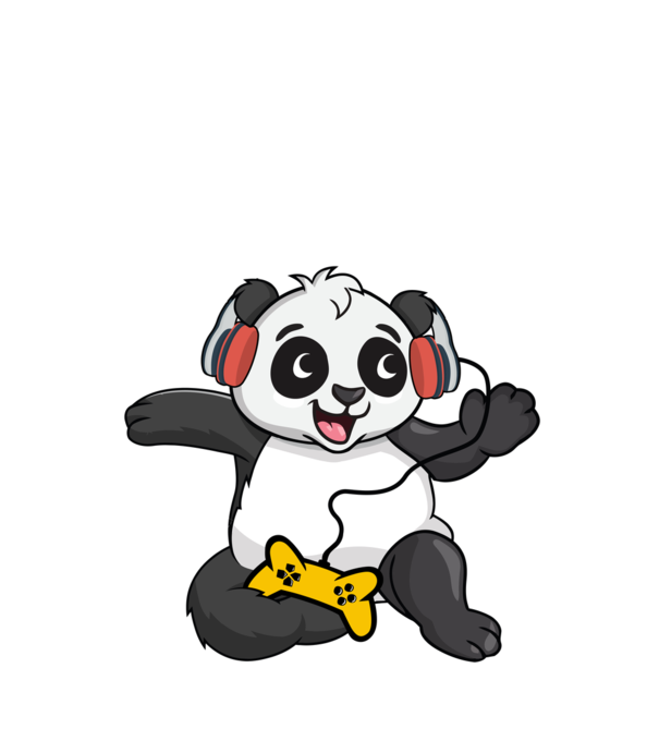 Gaming Panda minta fehér pólón