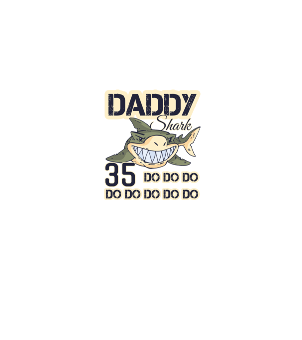 Daddy shark 35 minta farmerkék pólón