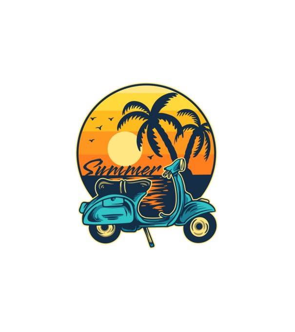 Summer With Vespa minta fehér pólón
