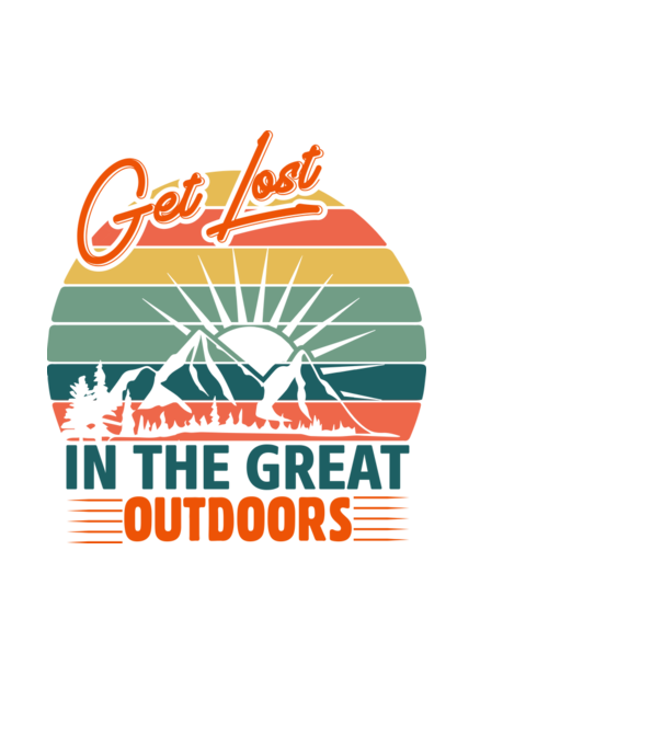 Get Lost in the Greate Outdoors minta fekete pólón