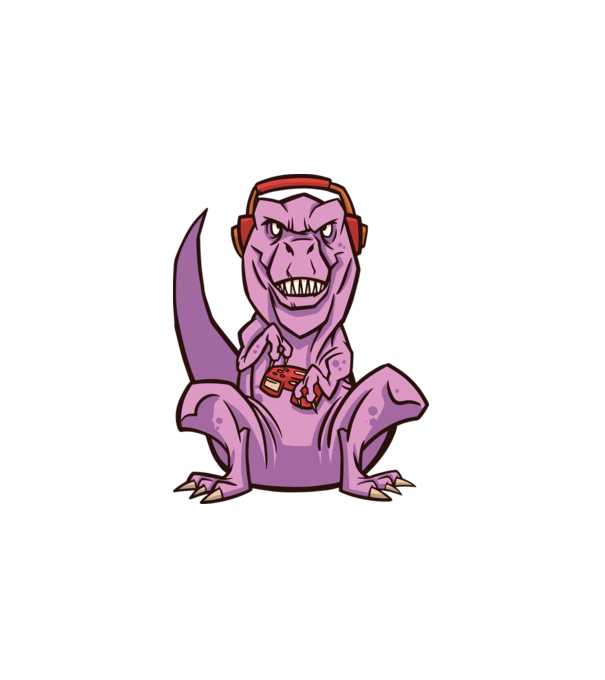 GAMING T-REX minta fehér pólón