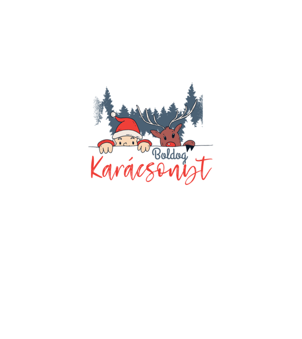 Boldog Karácsonyt minta fehér pólón