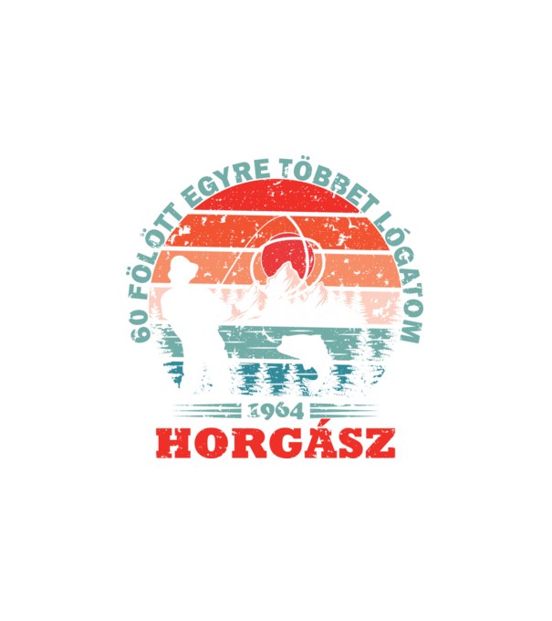 60 éves horgásznak minta fehér pólón
