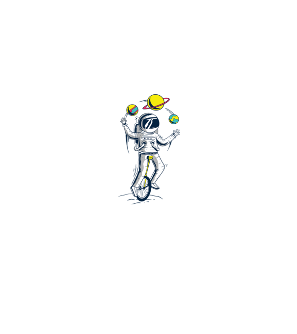 Astronaut juggling minta fehér pólón