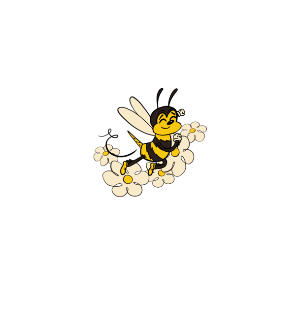 Bee Flower minta szürke pólón
