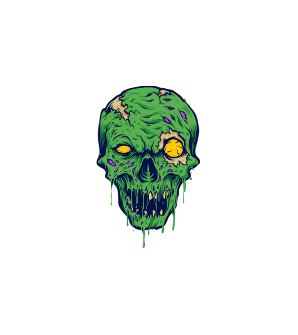 Zombi koponya  minta fehér pólón