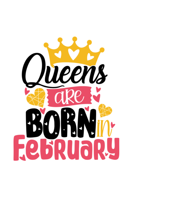 Queens are born in February minta fekete pólón